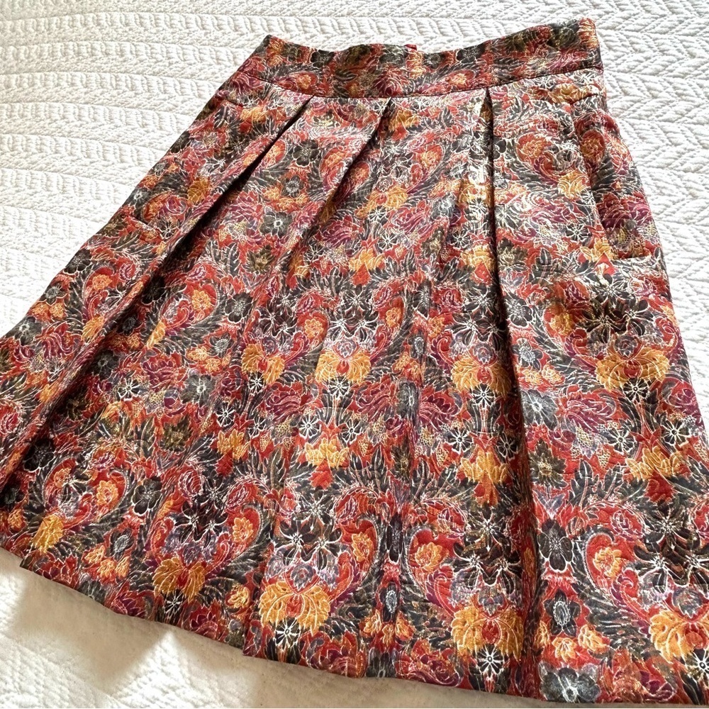 Anthropologie MAEVE Rosie Pleated Brocade Skirt Size XS - Picture 12 of 15